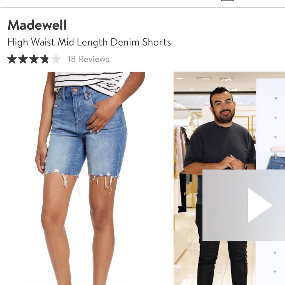 Madewell High waist denim Bermuda short